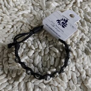 2/$16 New CRUZ Black Gray Beaded Rope Bracelet